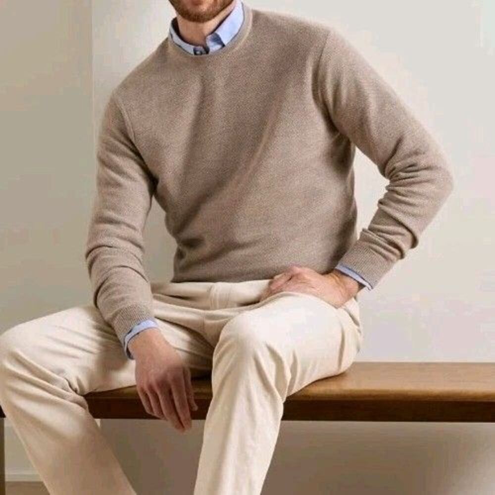 NWT $235 Peter Millar Men's Merino Wool Autumn Crest Honeycomb Crewneck Size XXL